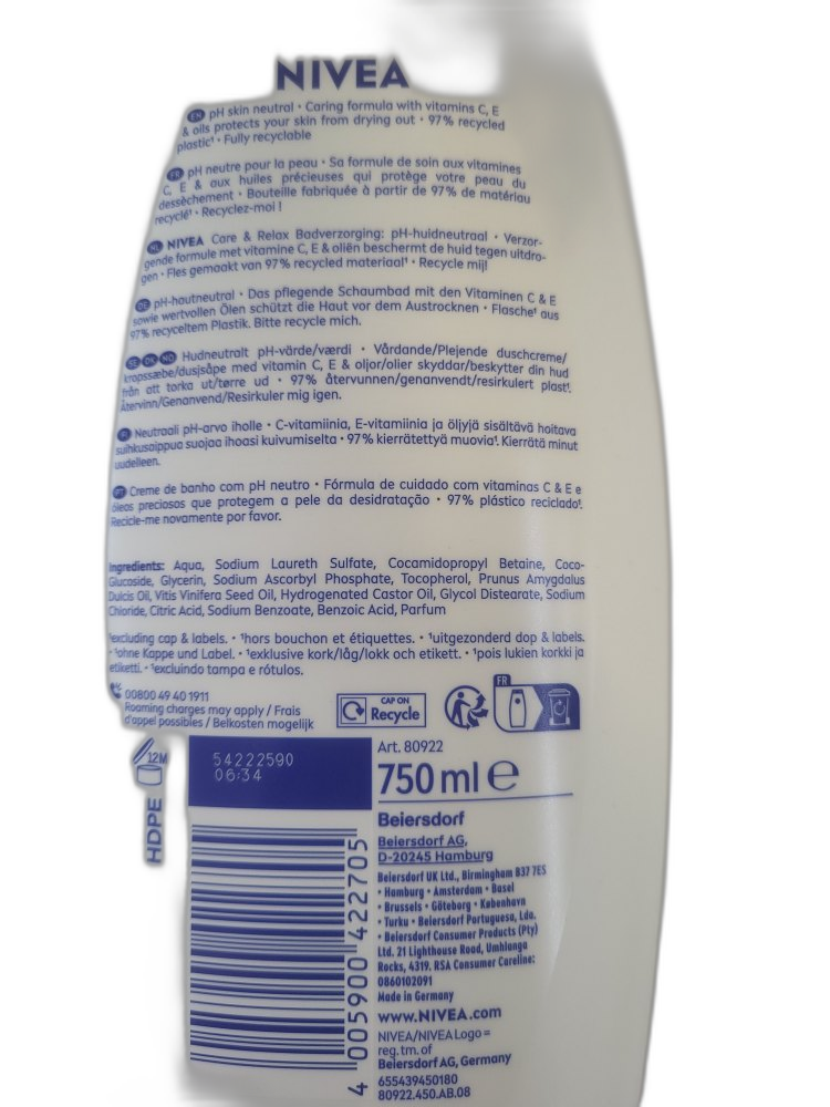 Nivea Schaumbad Care & Relax 750ml – Bild 4