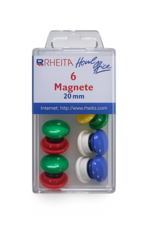 Magnete 6er farbig sort., Ø 20mm in Klar