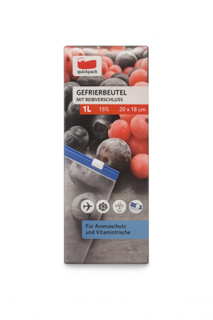 quickpack Gefrierbeutel 1L, 15 Stk. 20x18cm