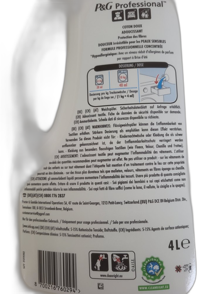 Lenor Sensitive 200WL Weichheit 4L – Bild 4